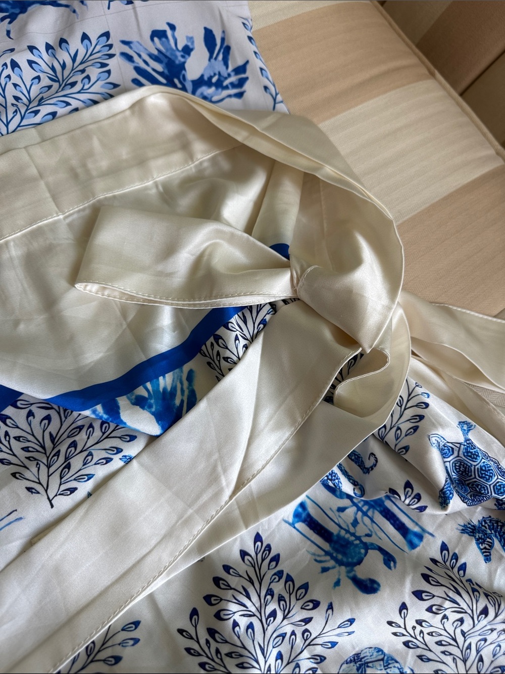 Blue & White Sea Life One-Piece Swimsuit + Matching Skirt - Picture 6 of 7